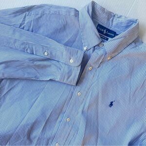 Ralph Lauren Shirt Men's XL Classic Fit Long‎ Sleeve Button Down Blue